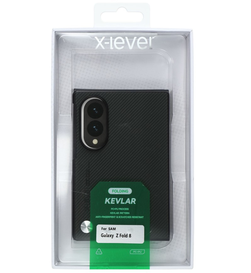 Custodia per Samsung Galaxy Z Fold8 F971, X-Level, Carbonio, Nera