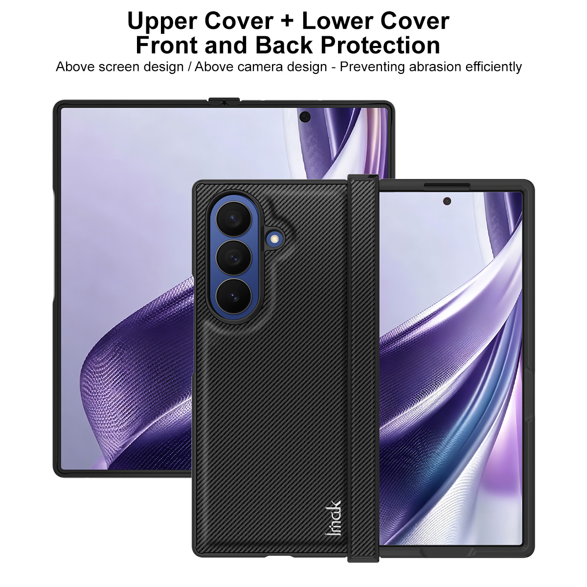 Custodia per Samsung Galaxy Z Fold8 Ultra F976, Imak, Carbonio, Nera