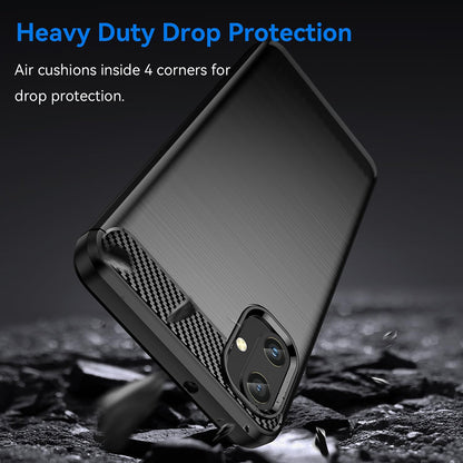 Custodia per Samsung Galaxy A05 A055, Techsuit, Carbonio, Nera