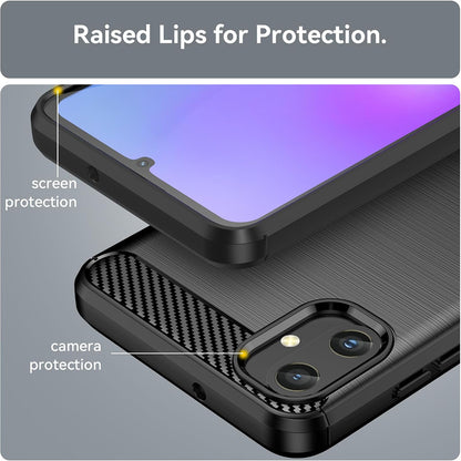Custodia per Samsung Galaxy A05 A055, Techsuit, Carbonio, Nera