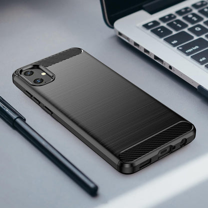 Custodia per Samsung Galaxy A05 A055, Techsuit, Carbonio, Nera