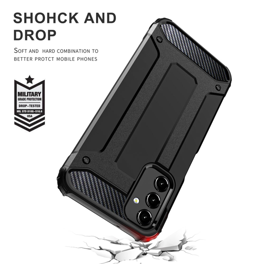 Custodia per Samsung Galaxy A05s A057, Techsuit, Hybrid Armor, Nera