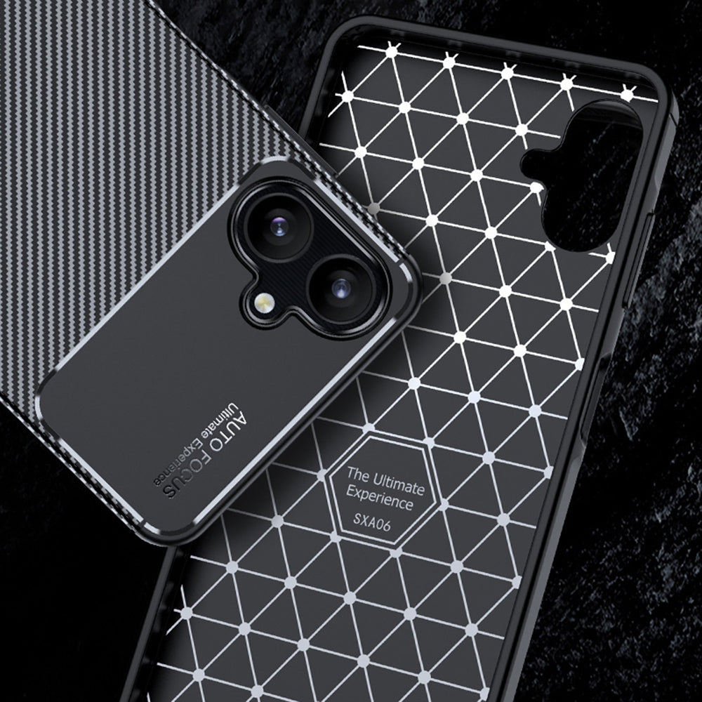 Custodia per Samsung Galaxy A06 A065, Techsuit, CarbonFiber, Nera
