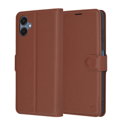 Custodia per Samsung Galaxy A06 A065, Techsuit, Leather Folio, Marrone