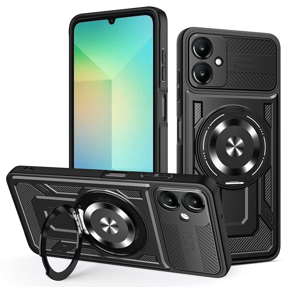 Custodia per Samsung Galaxy A06 A065, Techsuit, RuggedCam, Nera