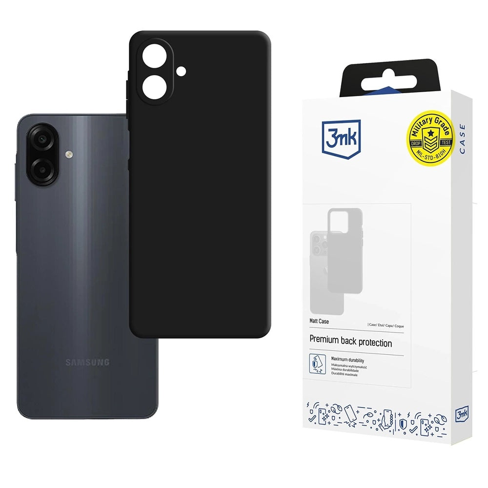 Custodia per Samsung Galaxy A07 4G A075, 3MK, Nera Opaca