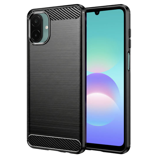 Custodia per Samsung Galaxy A08 4G A085 / A07 5G A076, Techsuit, Carbonio, Nera