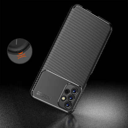 Custodia per Samsung Galaxy A13 A135, Techsuit, CarbonFiber, Nera