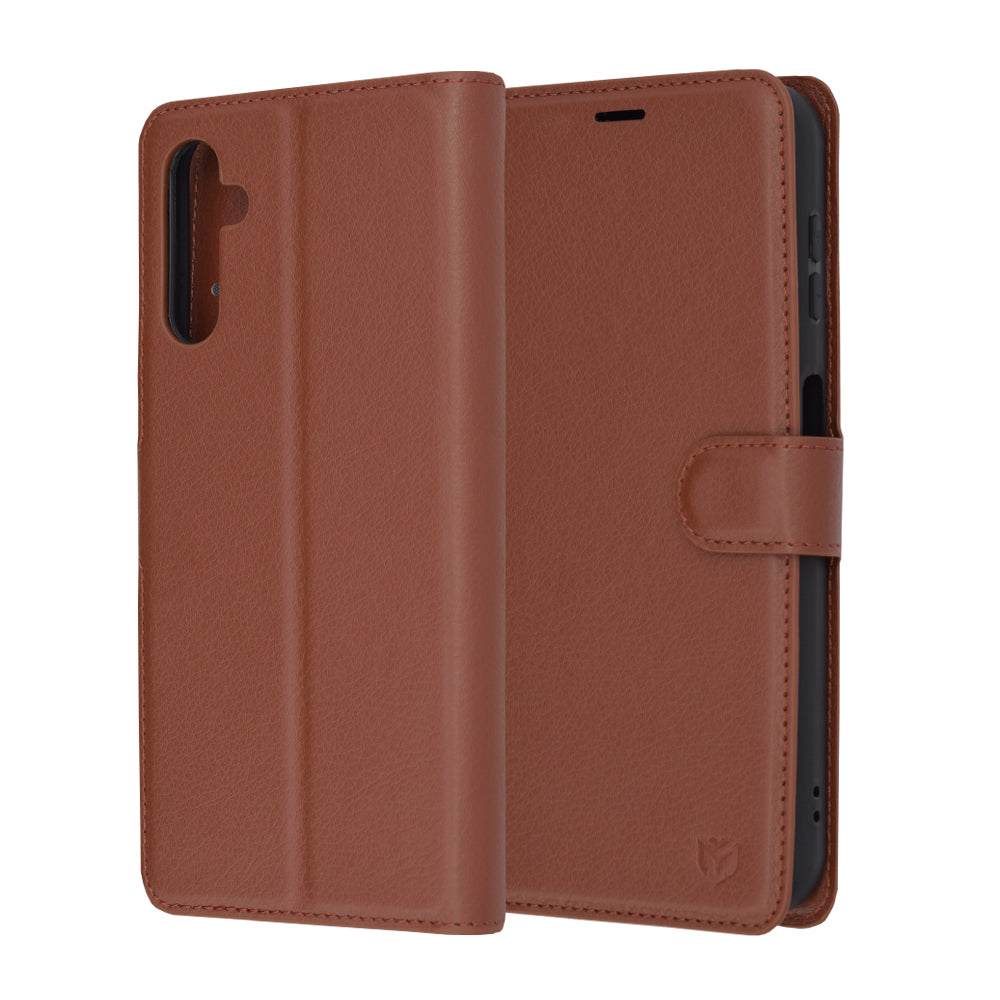 Custodia per Samsung Galaxy A14 A145 / A14 5G A146, Techsuit, Leather Folio, Marrone