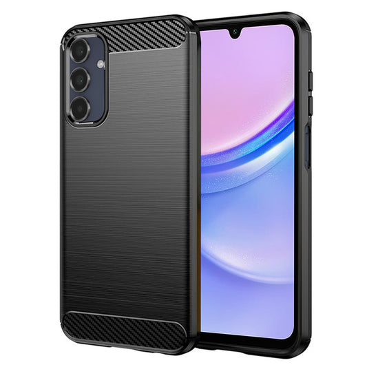 Custodia per Samsung Galaxy A15 5G A156 / A15 A155, Techsuit, Carbonio, Nera