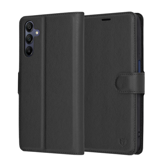 Custodia per Samsung Galaxy A15 5G A156 / A15 A155, Techsuit, Leather Folio, Nera
