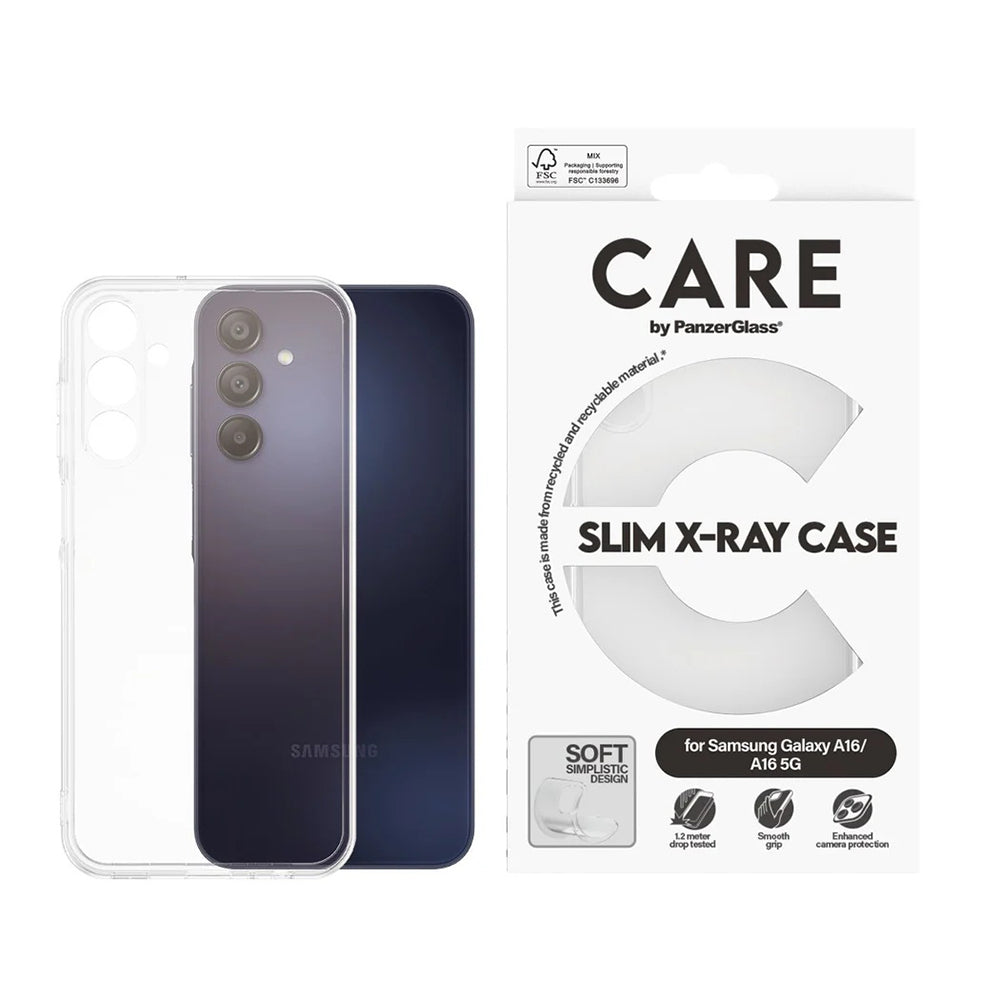 Custodia per Samsung Galaxy A16 4G A165, PanzerGlass, Fashionable Care, Trasparente