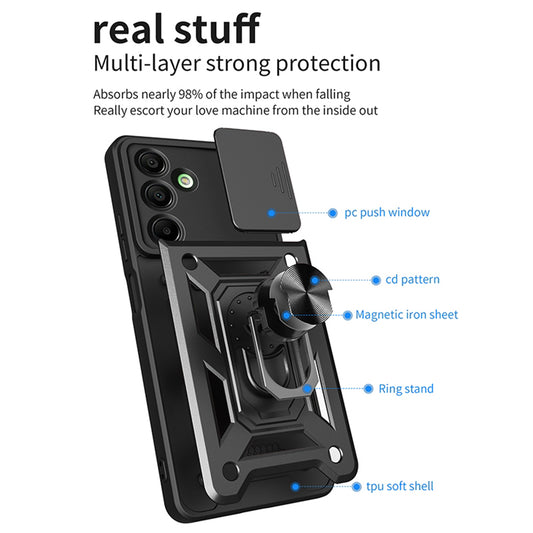 Custodia per Samsung Galaxy A16 5G A166 / A16 4G A165, Techsuit, CamShield, Nera