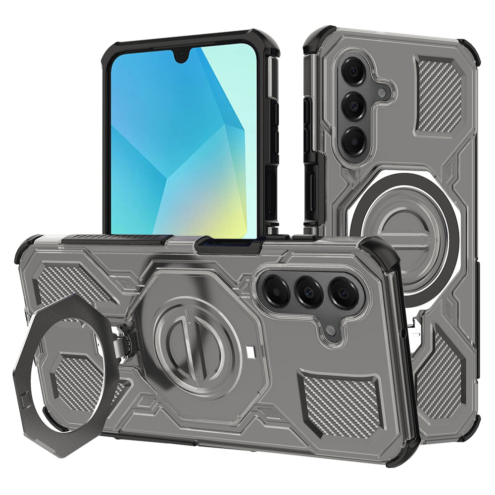 Custodia per Samsung Galaxy A16 5G A166 / A16 4G A165, Techsuit, Carbon Shield Pro, Nero Chiaro