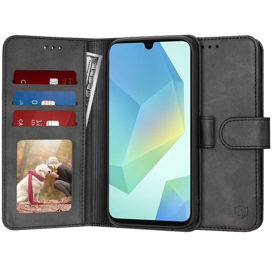 Custodia per Samsung Galaxy A16 5G A166 / A16 4G A165, Techsuit, Diary Book, Nera