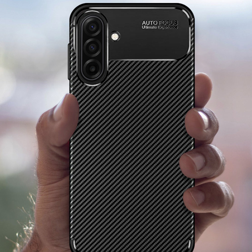 Custodia per Samsung Galaxy A17 5G, Techsuit, CarbonFiber, Nera