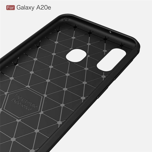 Custodia per Samsung Galaxy A20e A202, Techsuit, Carbonio, Nera