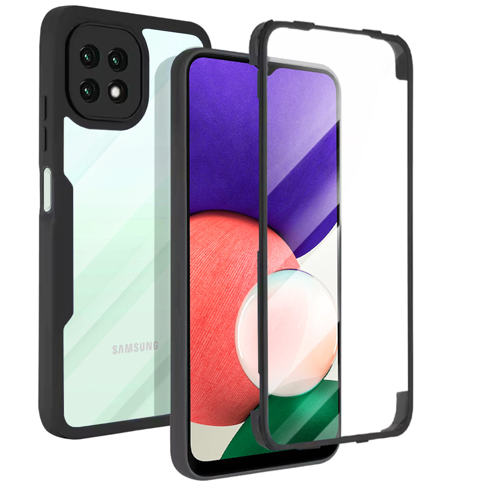 Custodia per Samsung Galaxy A22 5G A226, Techsuit, ColorVerse 360, Nera