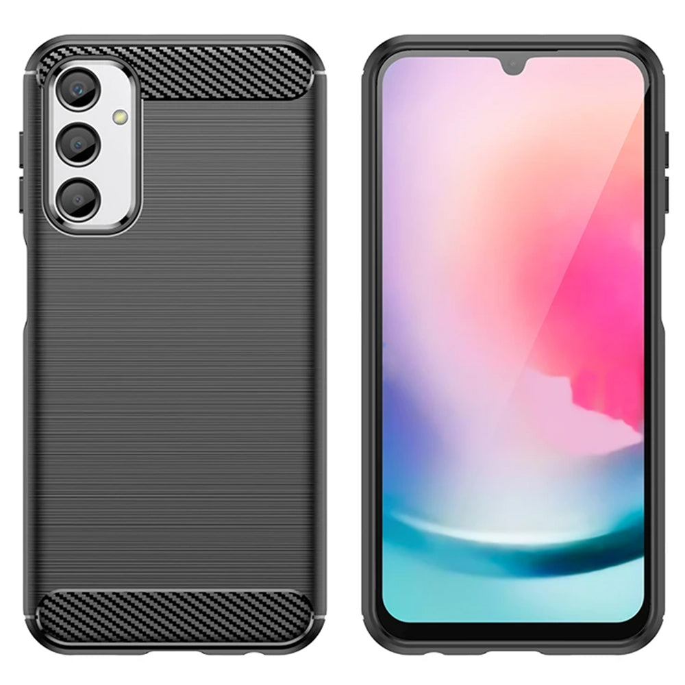 Custodia per Samsung Galaxy A24 4G A245, Techsuit, Carbonio, Nera