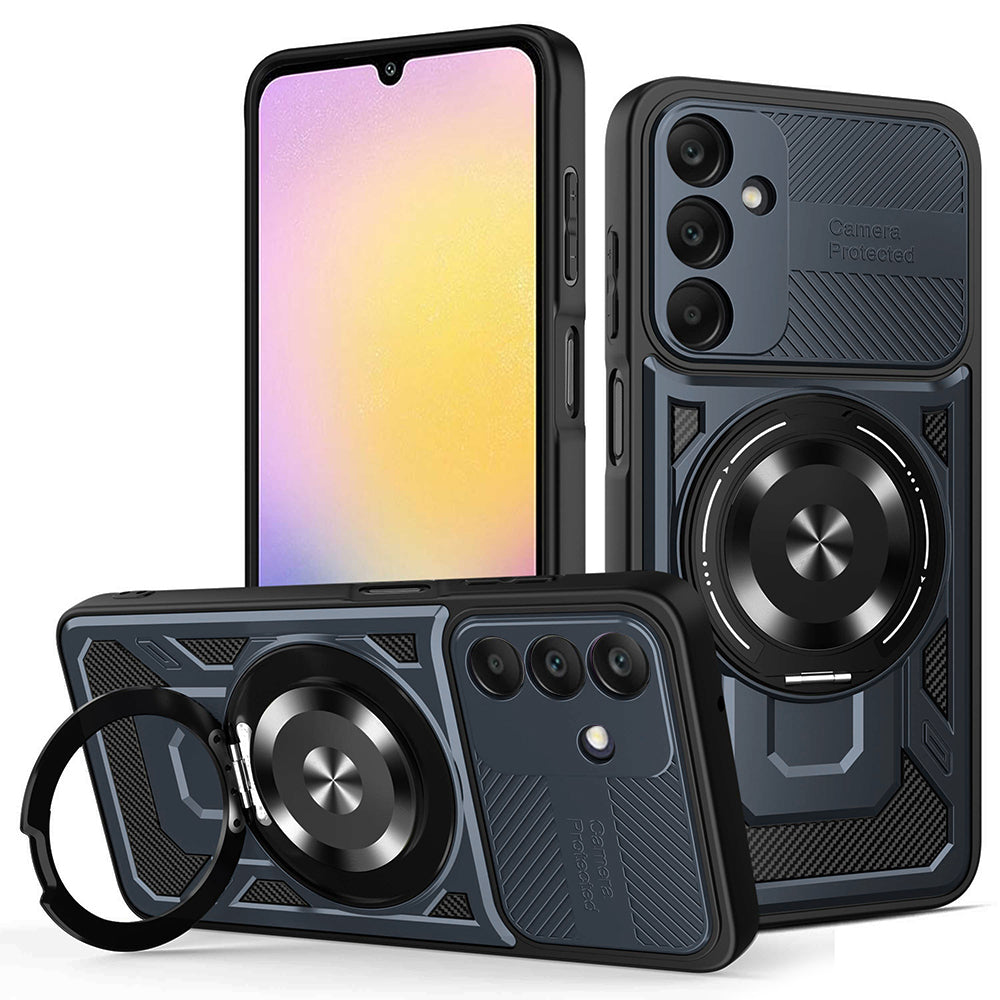 Custodia per Samsung Galaxy A25 A256, Techsuit, RuggedCam, Blu
