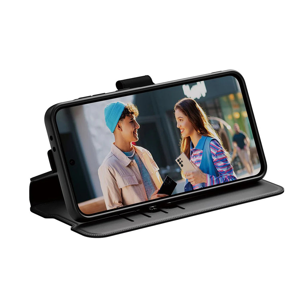 Custodia per Samsung Galaxy A26 A266, PanzerGlass, Care Feature Kickstand Wallet, Nera