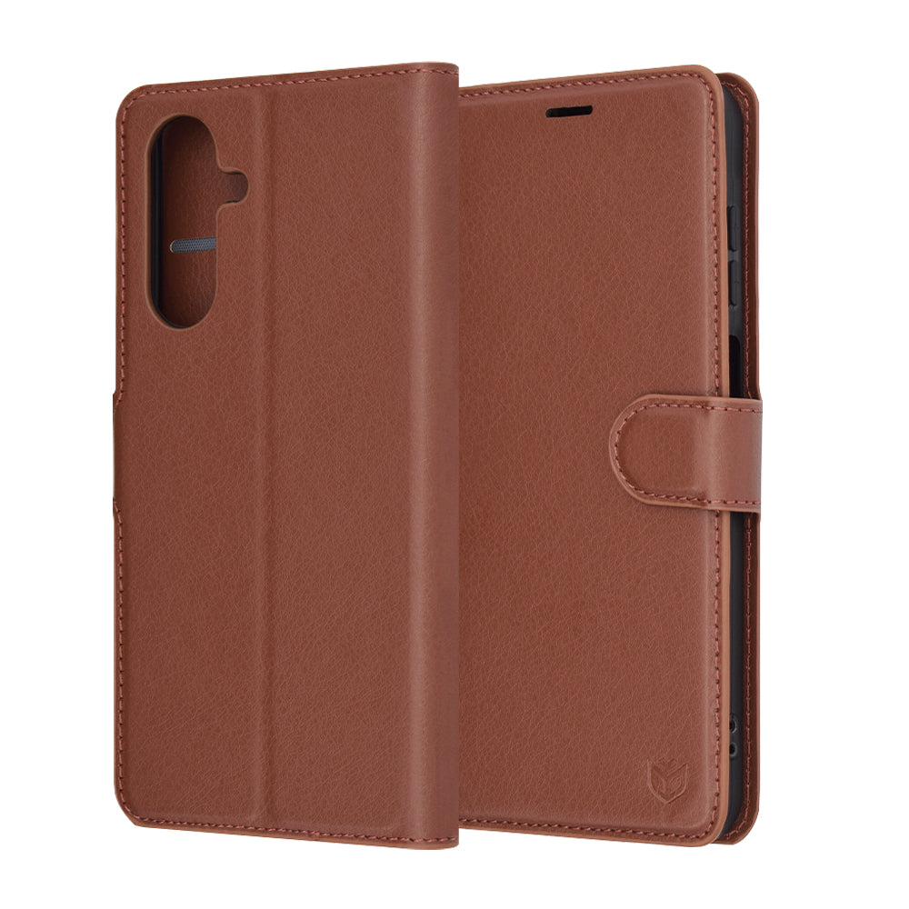 Custodia per Samsung Galaxy A26 A266, Techsuit, Leather Folio, Marrone