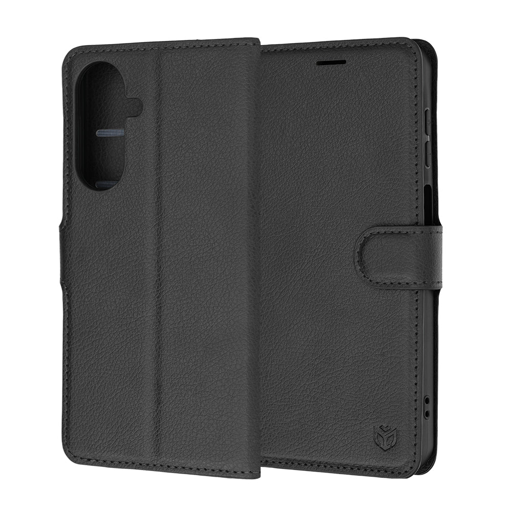Custodia per Samsung Galaxy A27 5G, Techsuit, Leather Folio, Nera