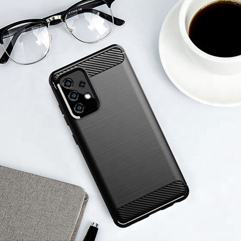 Custodia per Samsung Galaxy A32 5G A326, Techsuit, Carbonio, Nera