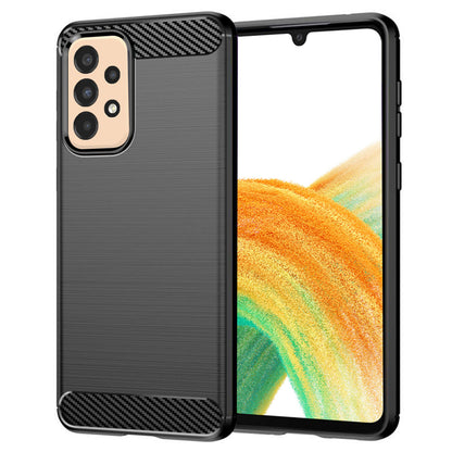 Custodia per Samsung Galaxy A33 5G A336, Techsuit, Carbonio, Nera