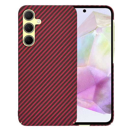 Custodia per Samsung Galaxy A35 5G A356, Techsuit, Carbonite FiberShell, Rossa