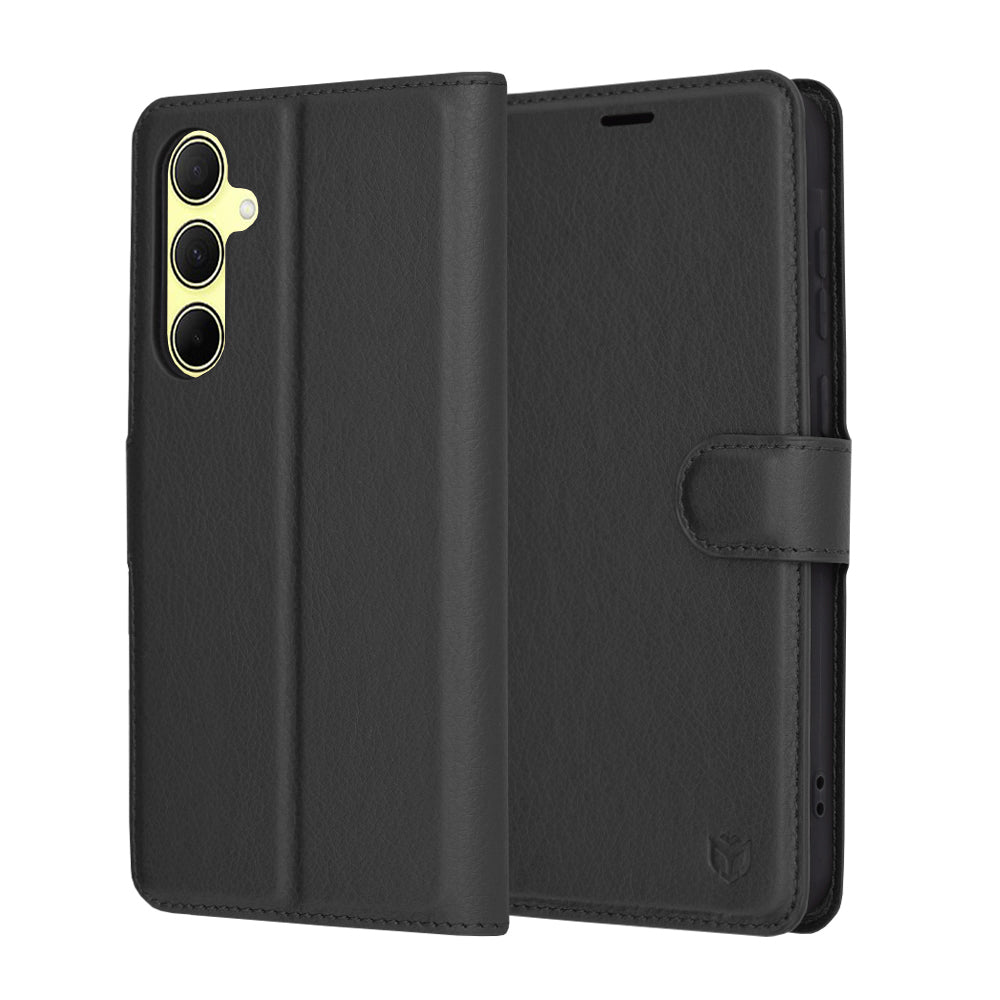 Custodia per Samsung Galaxy A35 5G A356, Techsuit, Leather Folio, Nera