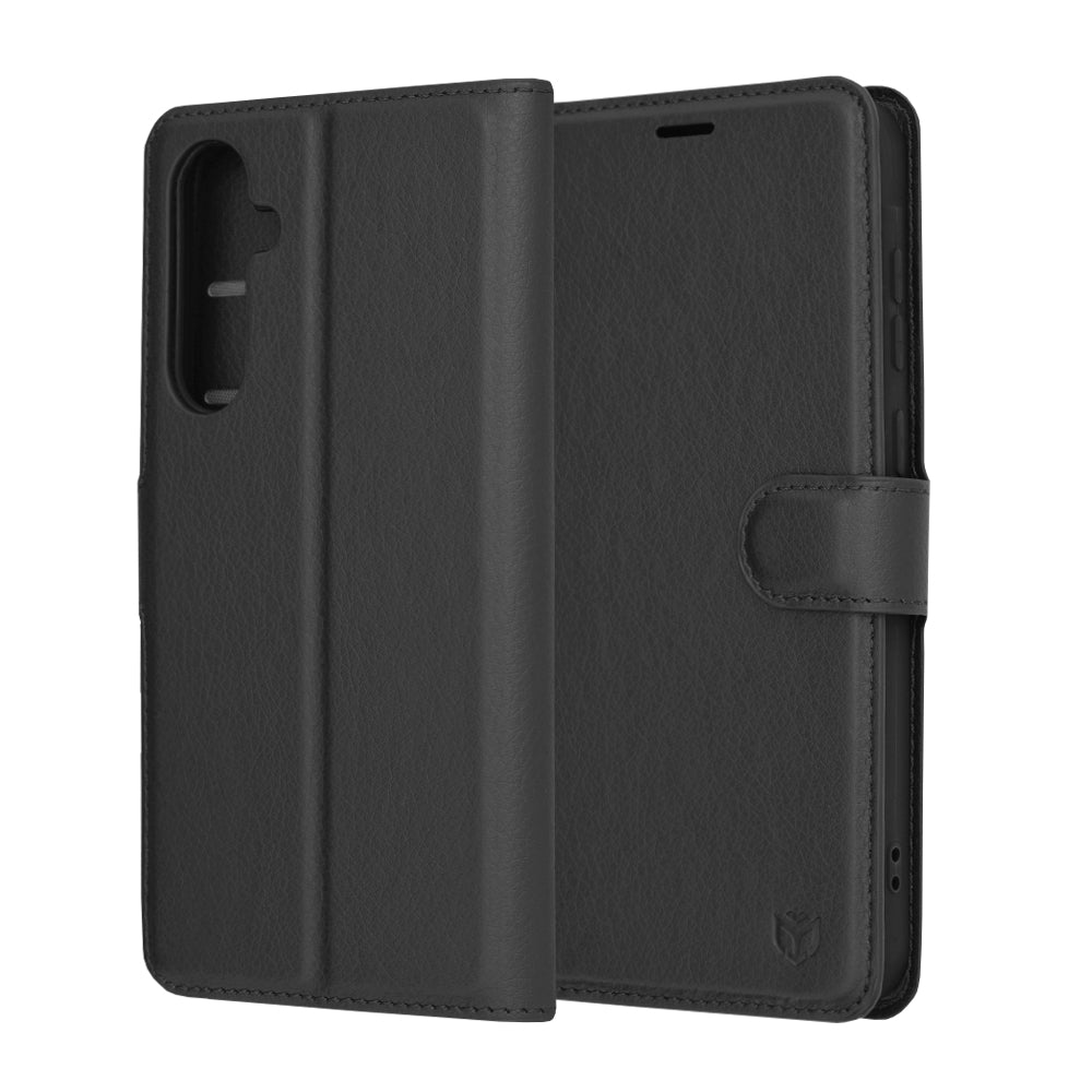 Custodia per Samsung Galaxy A35 5G A356, Techsuit, Leather Folio, Nera
