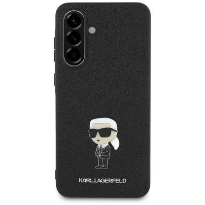 Custodia per Samsung Galaxy A36 A366, Karl Lagerfeld, Glitter Fixed Ikonik Karl, Nera