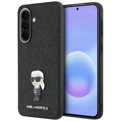 Custodia per Samsung Galaxy A37 5G, Karl Lagerfeld, Glitter Fixed Ikonik Karl, Nera