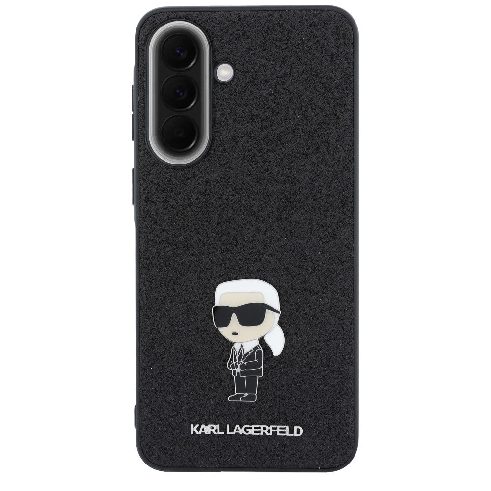 Custodia per Samsung Galaxy A37 5G, Karl Lagerfeld, Glitter Fixed Ikonik Karl, Nera