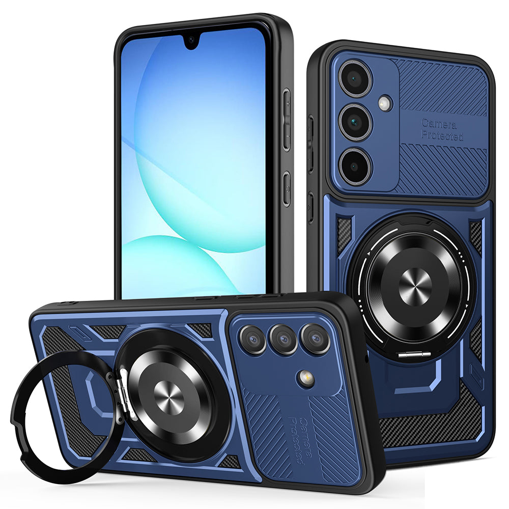 Custodia per Samsung Galaxy A37 5G, Techsuit, RuggedCam, Blu