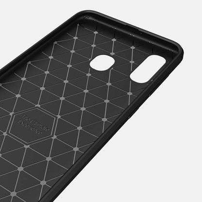 Custodia per Samsung Galaxy A40 A405, Techsuit, Carbonio, Nera