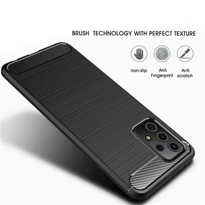 Custodia per Samsung Galaxy A53 5G A536, Techsuit, Carbonio, Nera