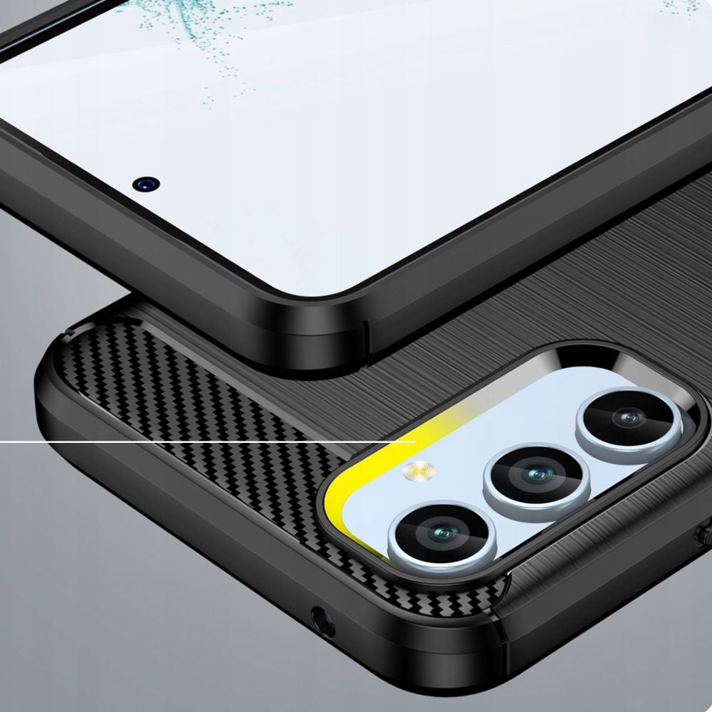 Custodia per Samsung Galaxy A54 A546, Techsuit, Carbonio, Nera