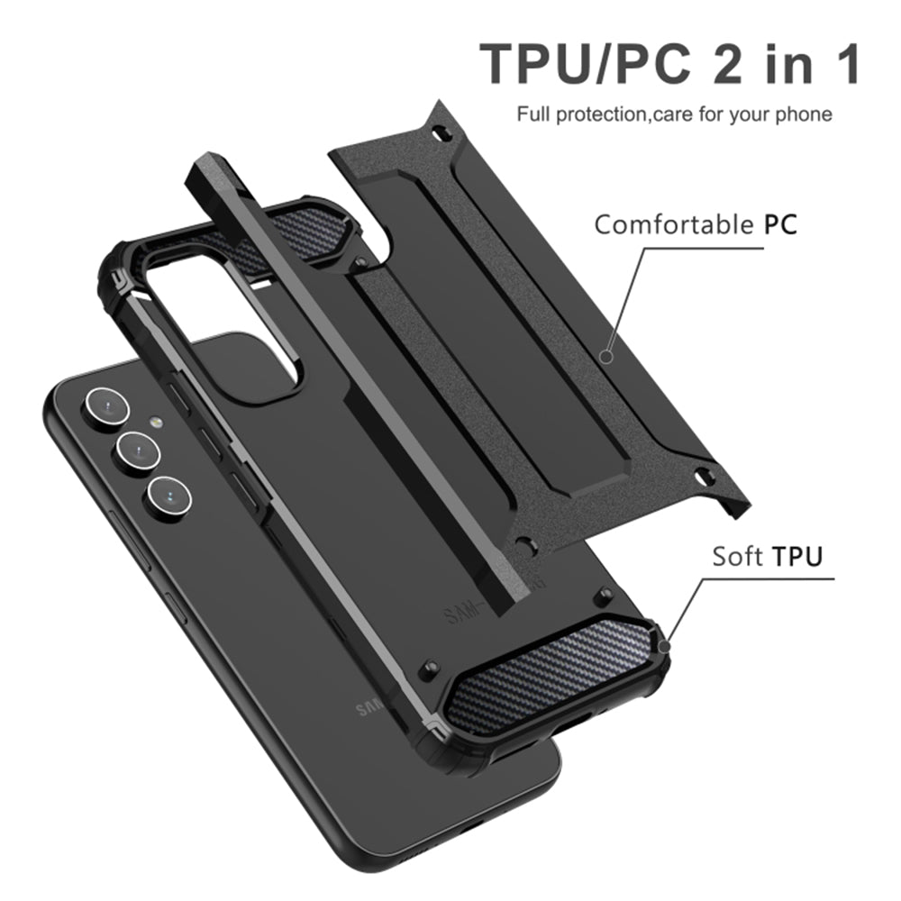 Custodia per Samsung Galaxy A54 A546, Techsuit, Hybrid Armor, Nera