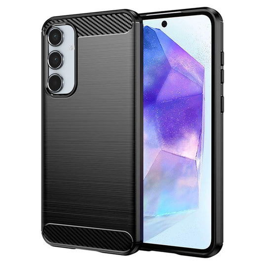Custodia per Samsung Galaxy A55 5G A556, Techsuit, Carbonio, Nera
