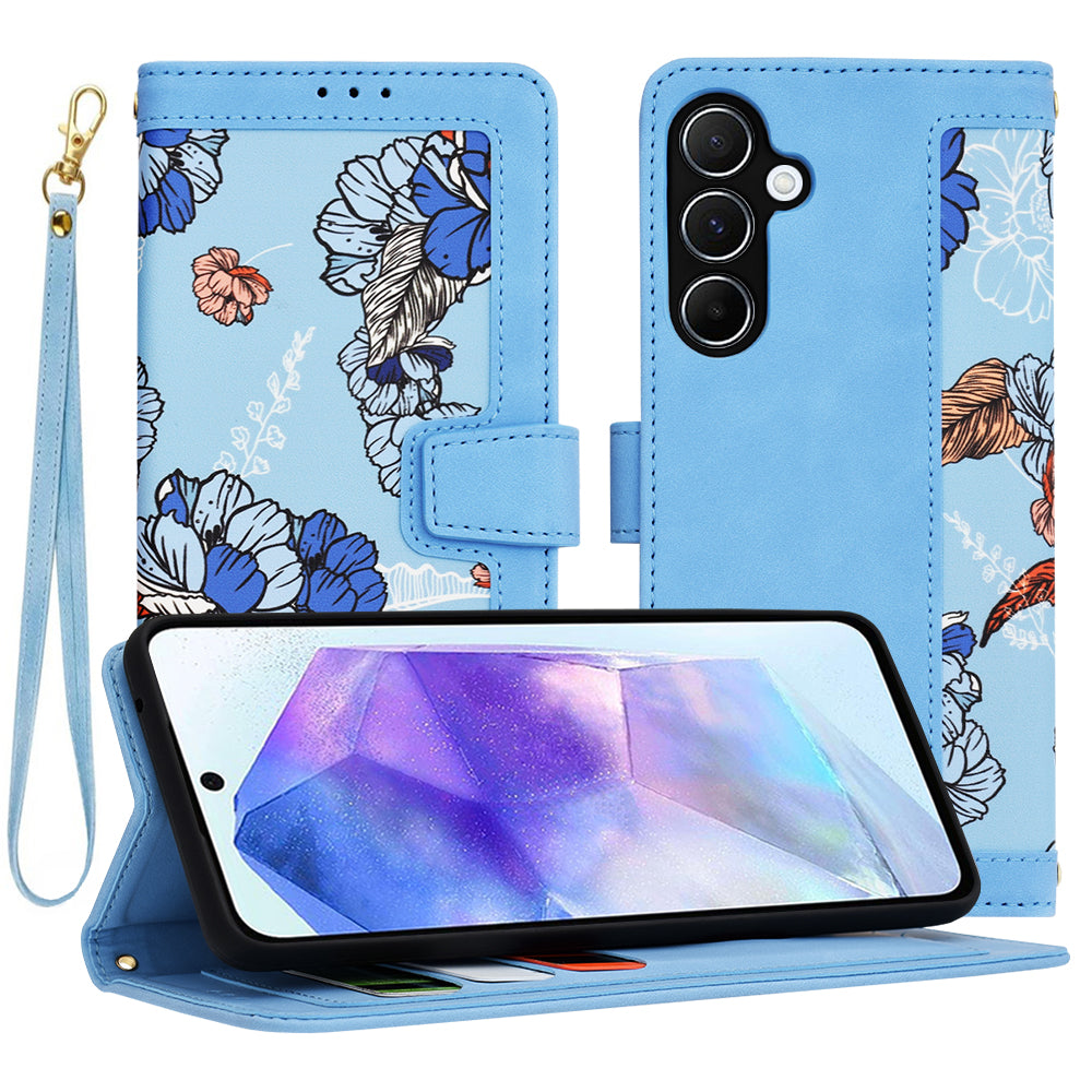 Custodia per Samsung Galaxy A55 5G A556, Techsuit, FlipCraft, Blu