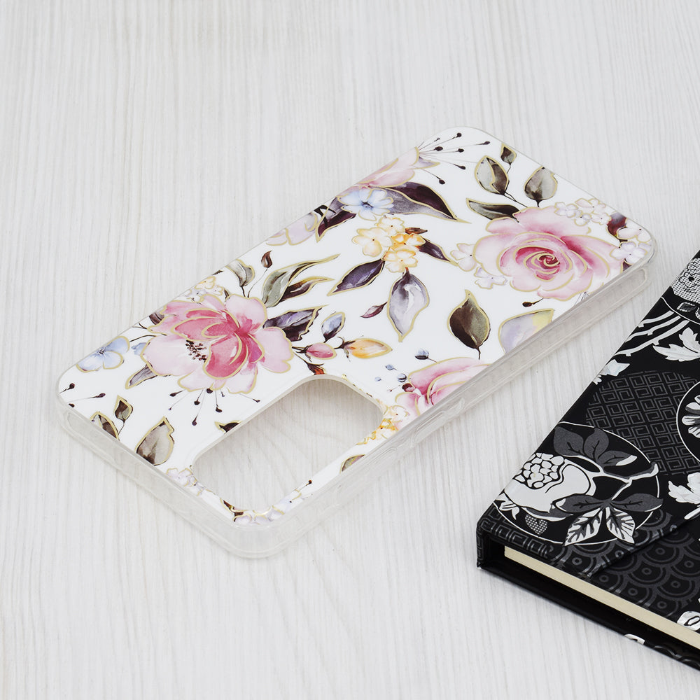 Custodia per Samsung Galaxy A55 5G A556, Techsuit, Marble, Bianca
