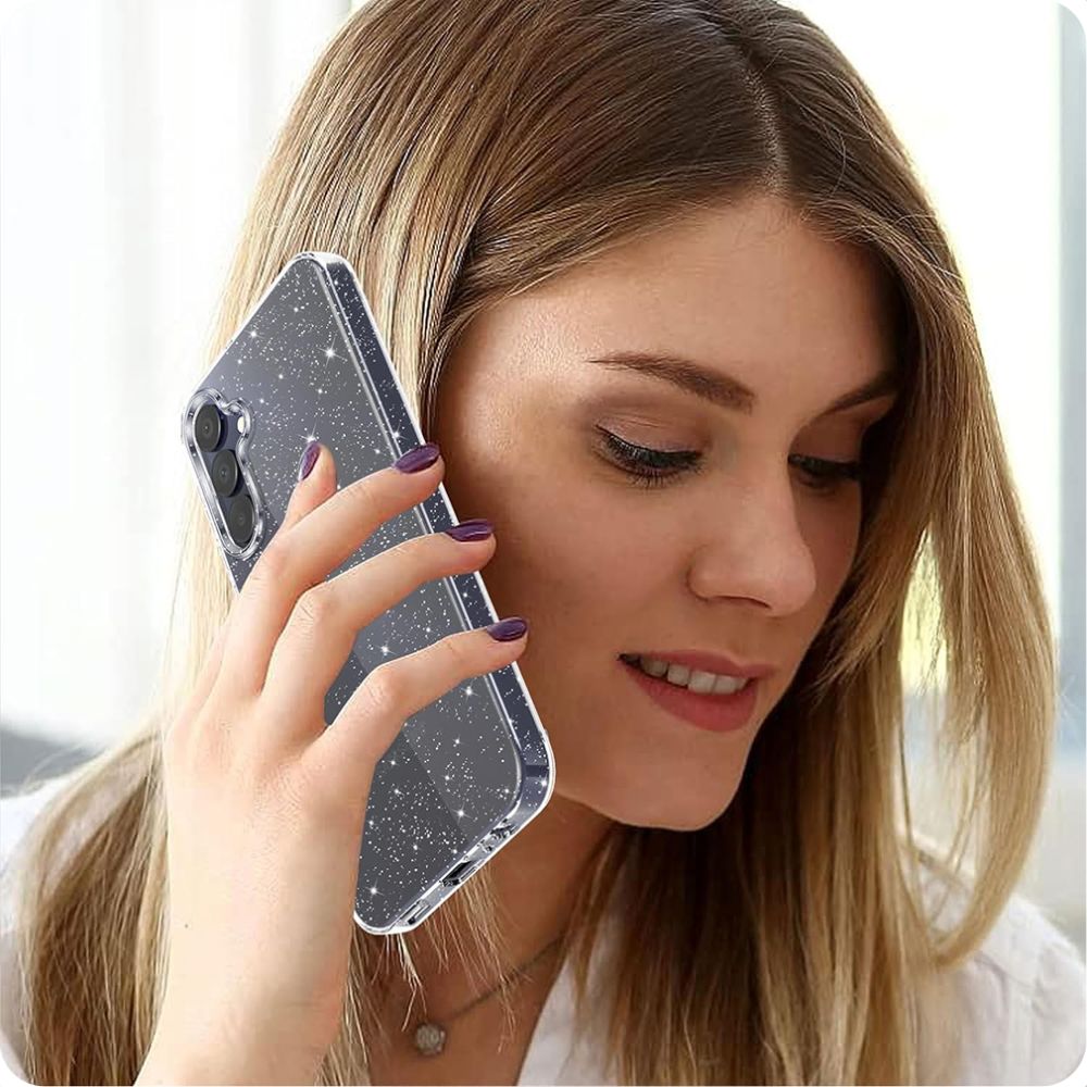Custodia per Samsung Galaxy A55 5G A556, Techsuit, SparkleSkin, Trasparente