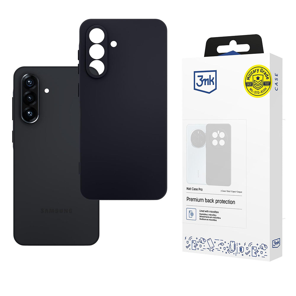 Custodia per Samsung Galaxy A56 A566, 3MK, Nera Opaca