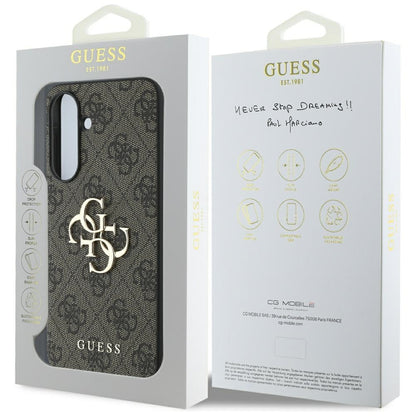 Custodia per Samsung Galaxy A56 A566, Guess, 4G Big Logo, Marrone