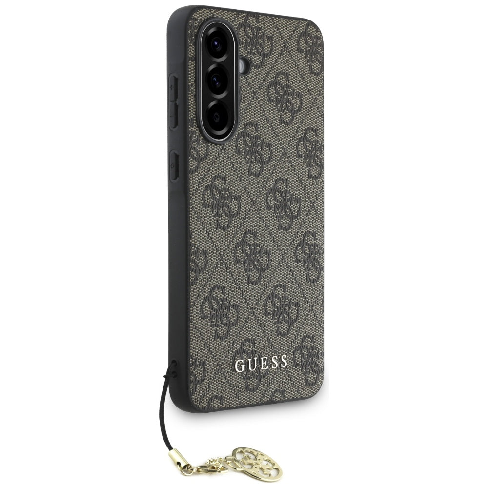 Custodia per Samsung Galaxy A56 A566, Guess, 4G Charm, Marrone