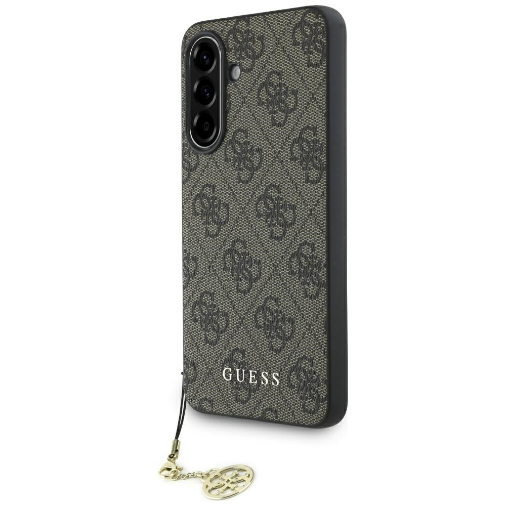 Custodia per Samsung Galaxy A56 A566, Guess, 4G Charm, Marrone