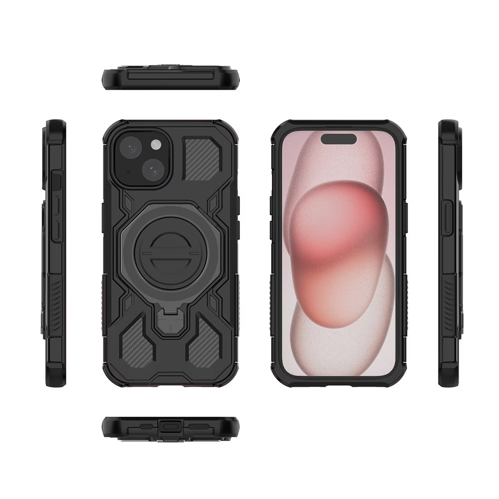 Custodia per Samsung Galaxy A56 A566, Techsuit, Carbon Shield Pro, Nera