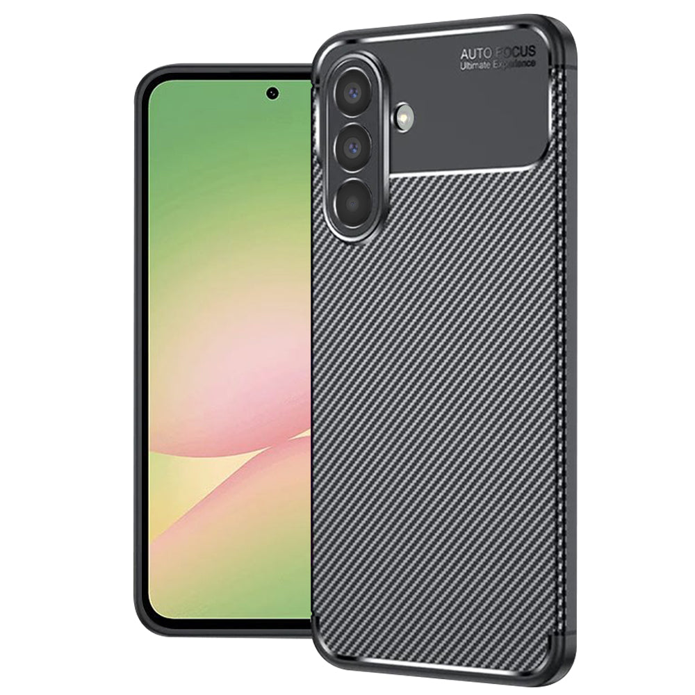 Custodia per Samsung Galaxy A56 A566, Techsuit, CarbonFiber, Nera